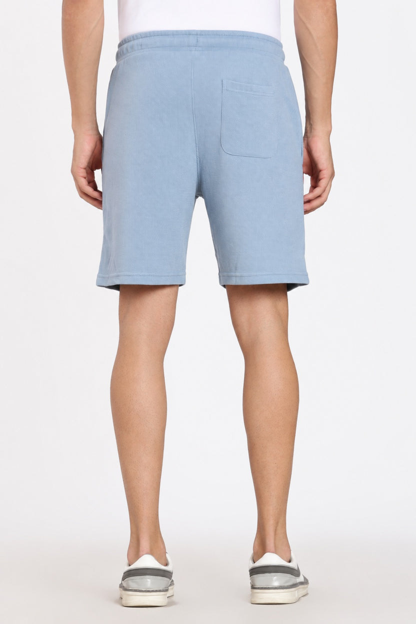 Light Blue 3 Pocketed Regular Fit Shorts - Image 4