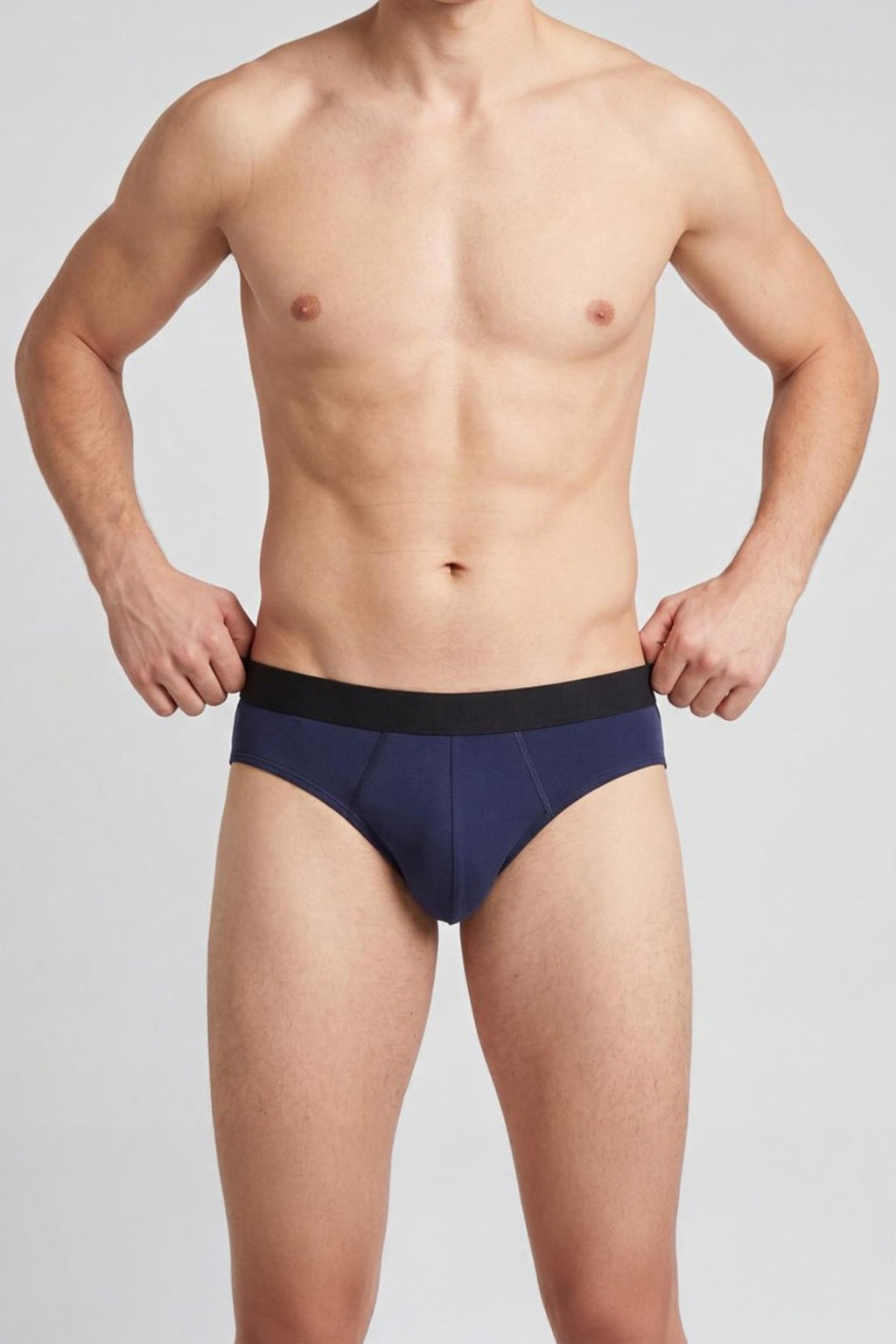 Navy Mid Rise Regular Fit Brief - Image 2