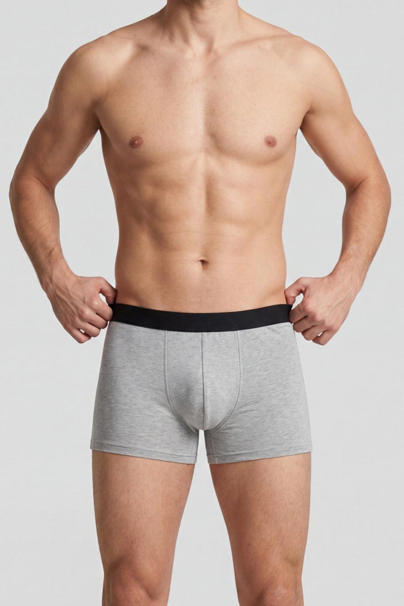 Grey Mid Rise Regular Fit Pack of 2 Trunks - Image 2