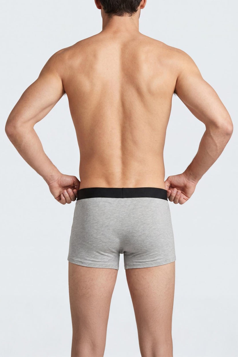 Grey Mid Rise Regular Fit Pack of 2 Trunks - Image 3