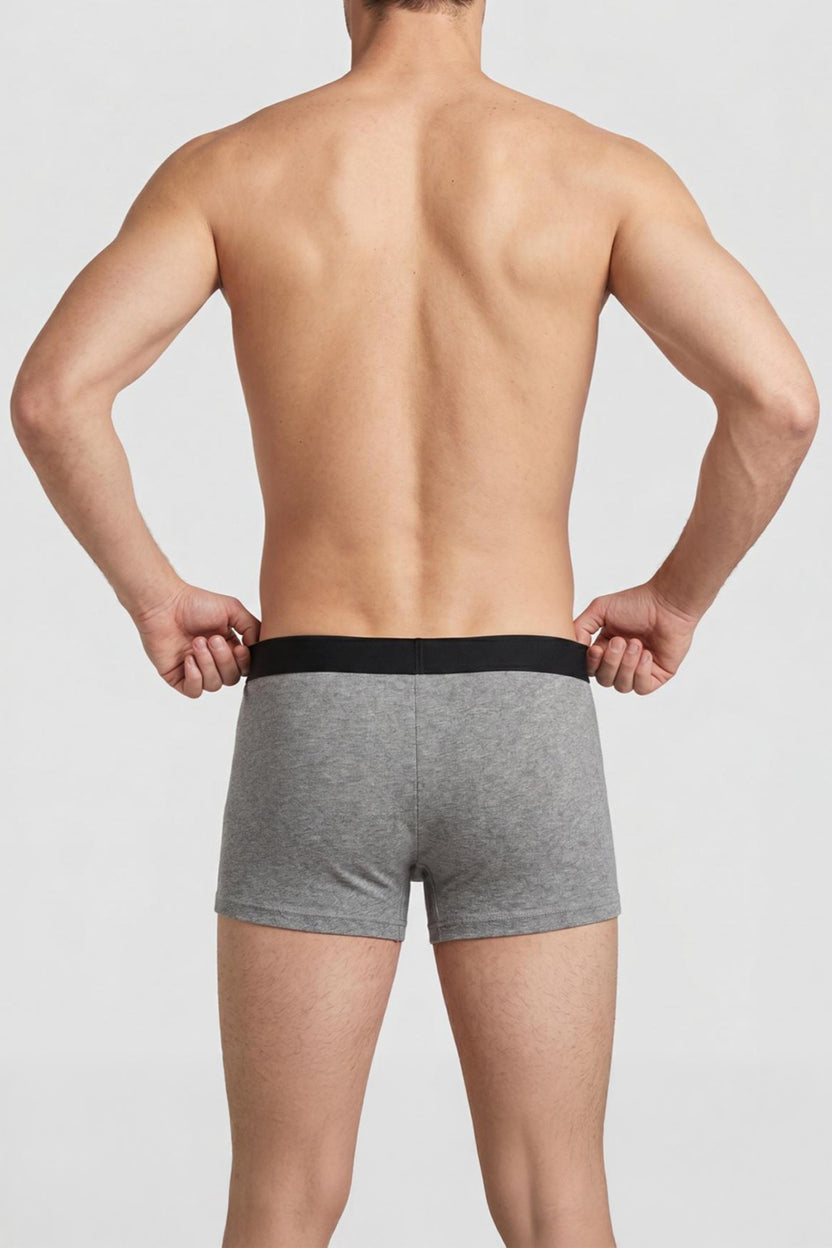 Grey Mid Rise Regular Fit Pack of 2 Trunks - Image 4