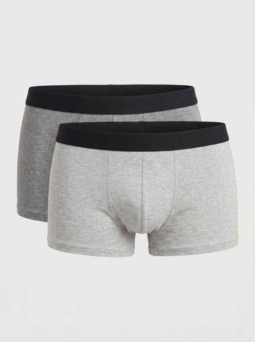 Grey Mid Rise Regular Fit Pack of 2 Trunks - Image 5