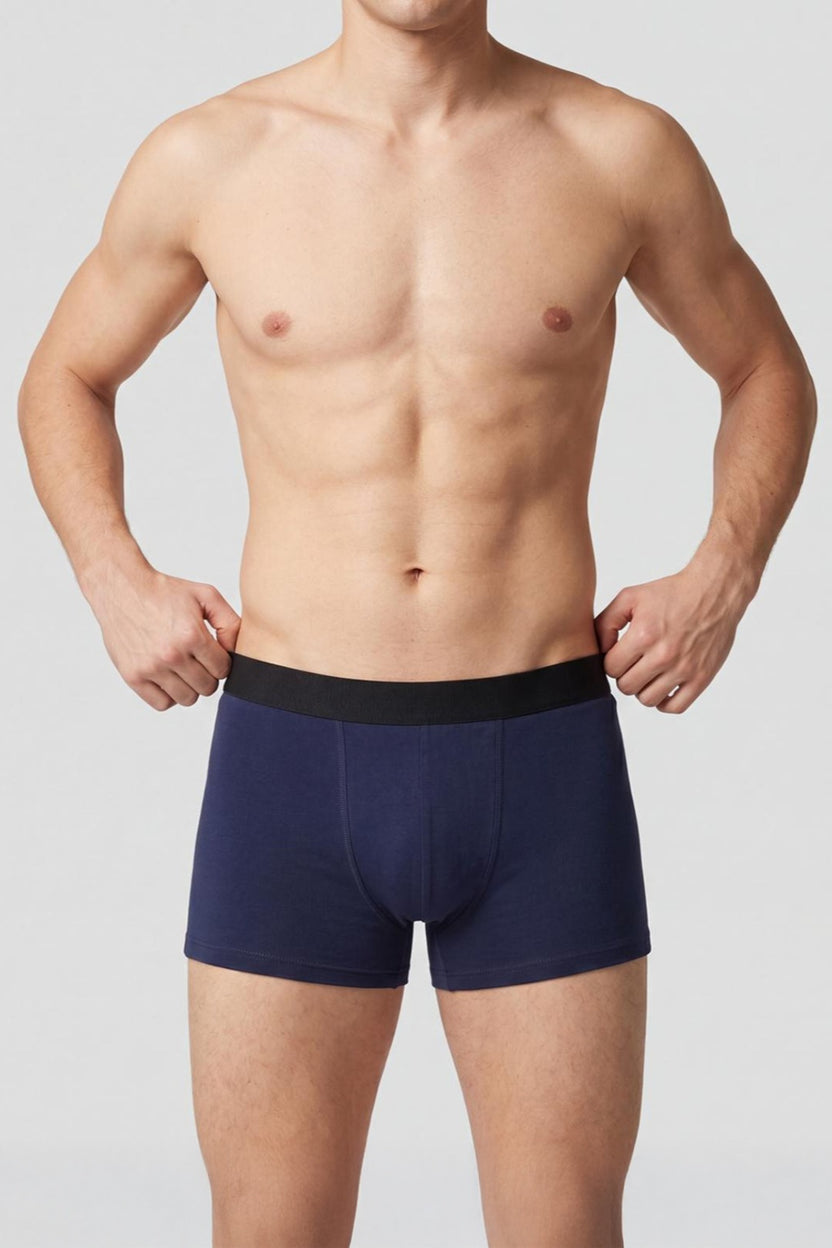 Navy Mid Rise Regular Fit Pack of 2 Trunks - Image 2