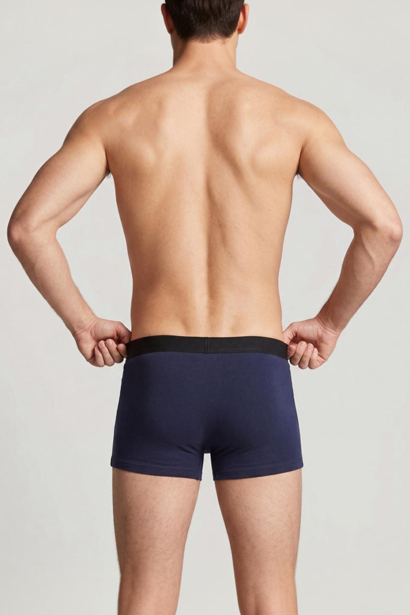 Navy Mid Rise Regular Fit Pack of 2 Trunks - Image 3