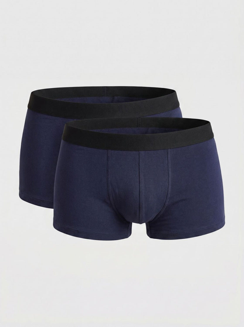 Navy Mid Rise Regular Fit Pack of 2 Trunks - Image 4