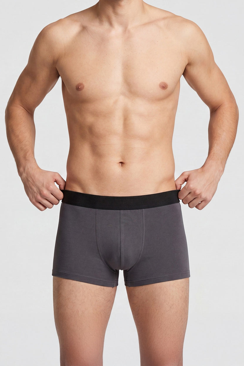 Charcoal Mid Rise Regular Fit Pack of 2 Trunks - Image 2