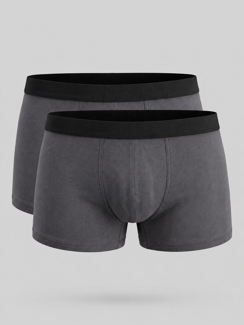 Charcoal Mid Rise Regular Fit Pack of 2 Trunks - Image 4