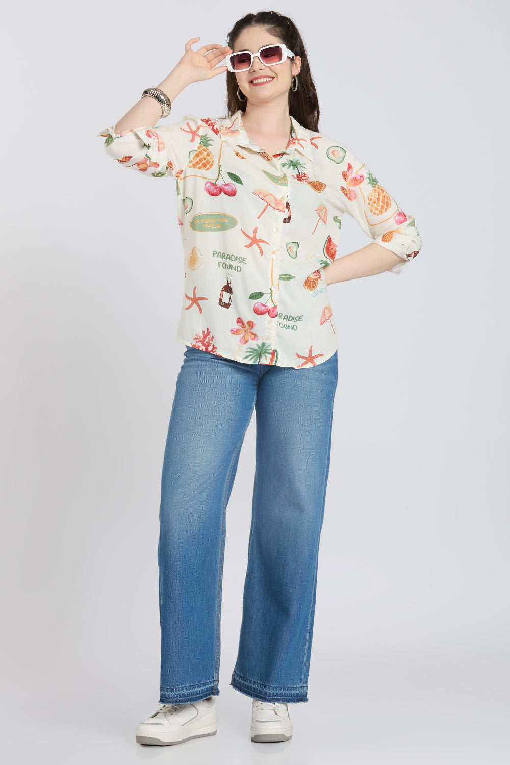 Off White Novelty Regular Fit Shirt - Image 5