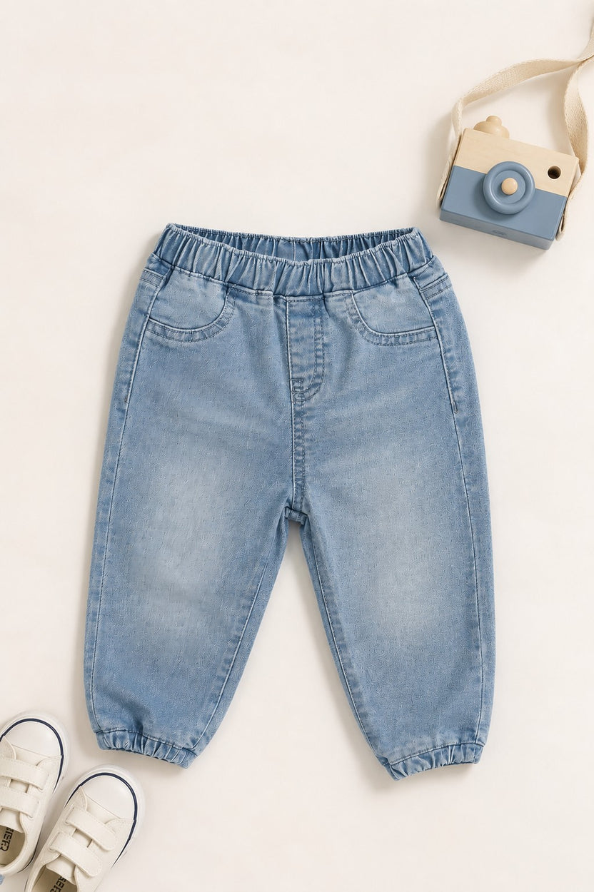 Blue Loose Fit Jeans With 4 Pocket For Infant Boys - Image 1