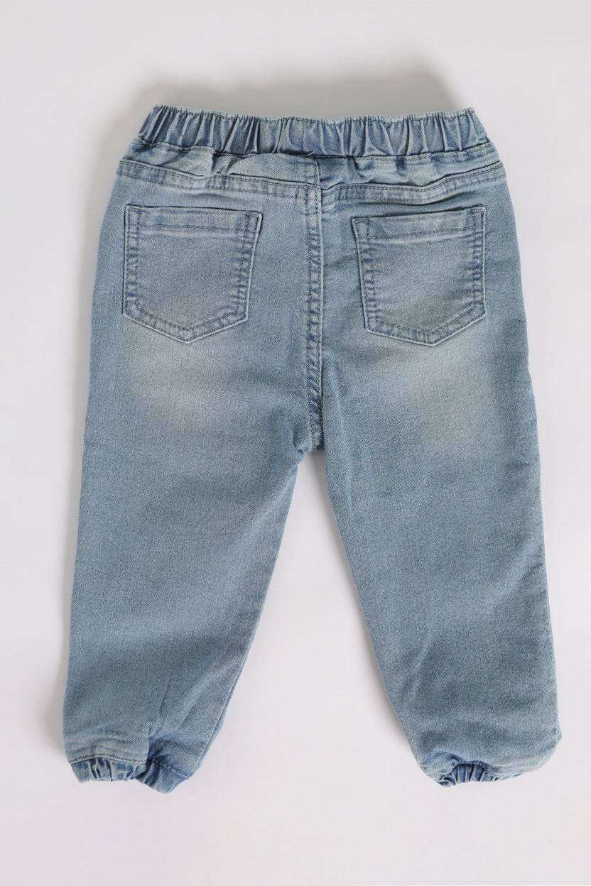Blue Loose Fit Jeans With 4 Pocket For Infant Boys - Image 3