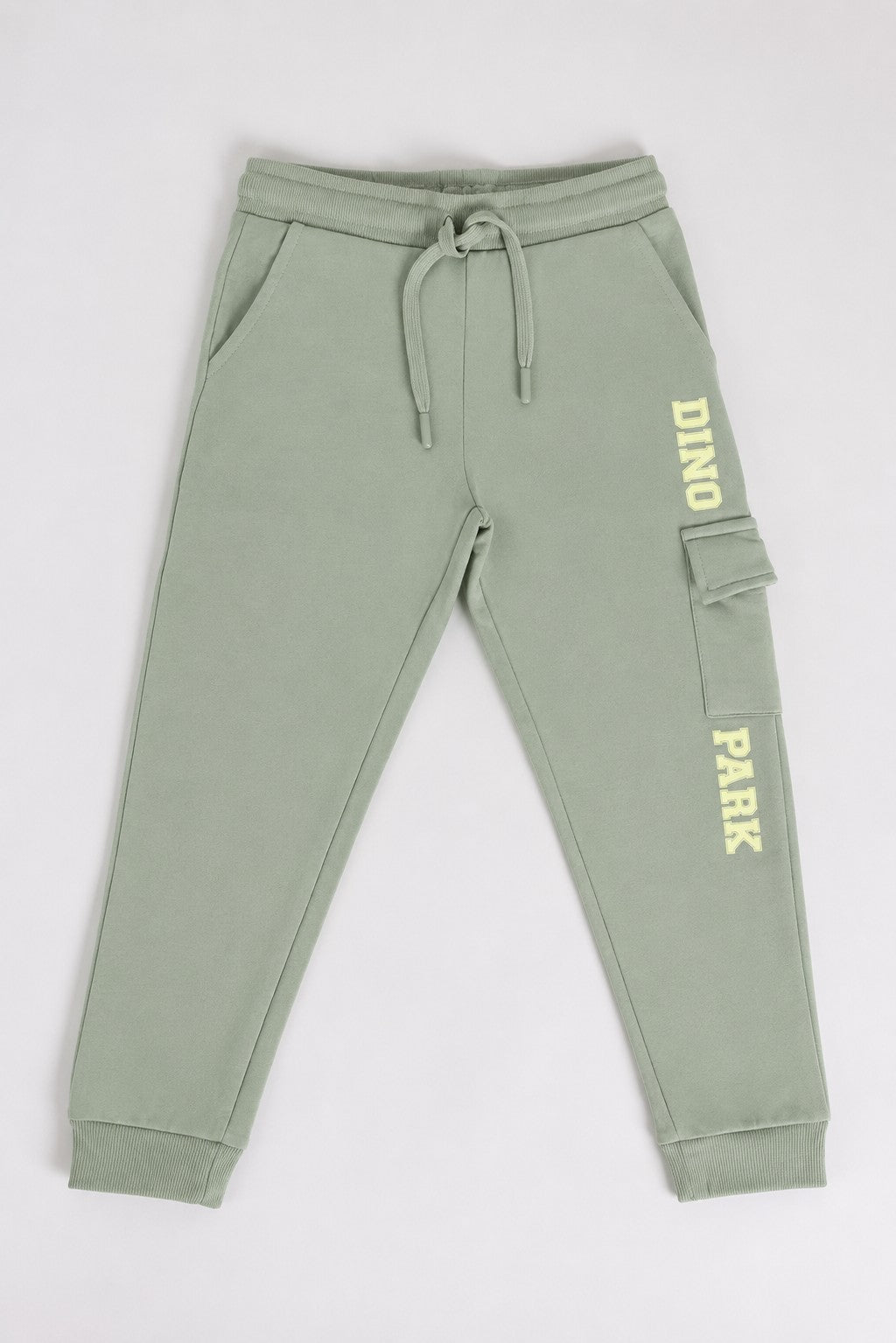 Green Typographic Regular Fit Jogger With 3 Pocket For Boys - Image 2