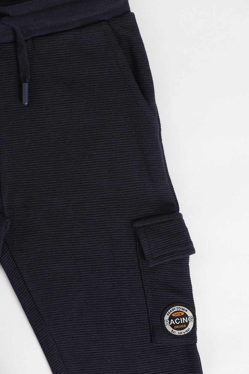 Navy Regular Fit Jogger With 3 Pocket For Boys - Image 4