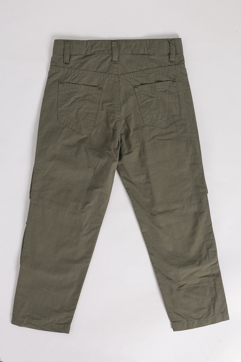 Straight Olive Utility Cargo Boy Pant - Image 3