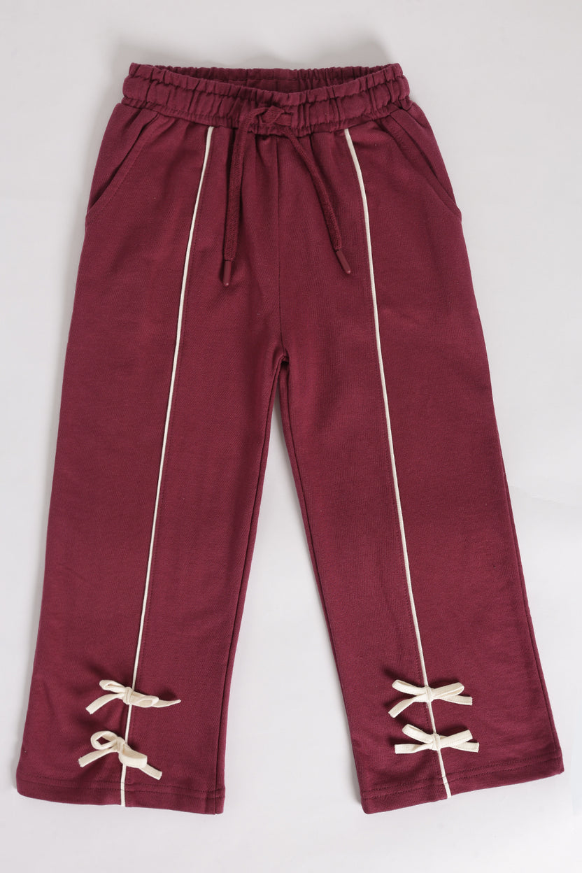 Maroon Regular Fit Jogger With 2 Pocket For Girls - Image 2