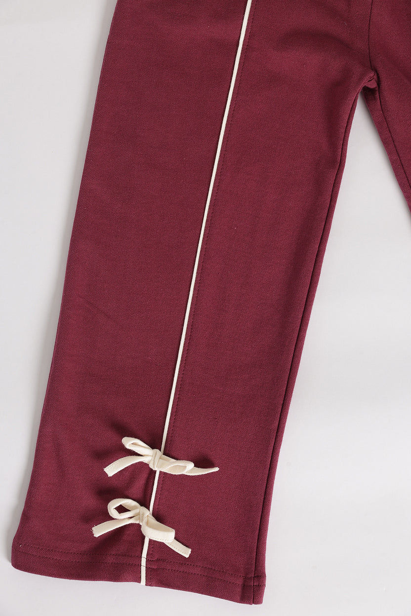 Maroon Regular Fit Jogger With 2 Pocket For Girls - Image 4
