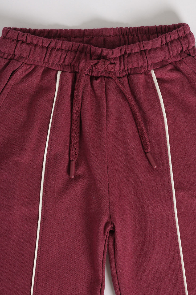 Maroon Regular Fit Jogger With 2 Pocket For Girls - Image 6