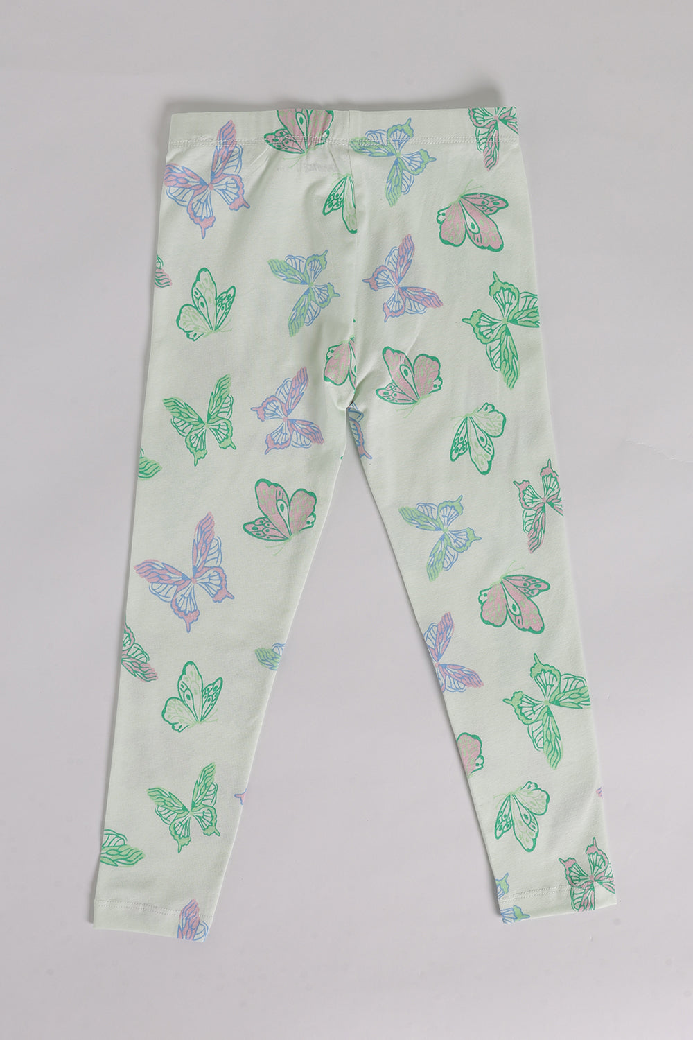 Green Mid Rise Regular Fit Legging For Girls - Image 3