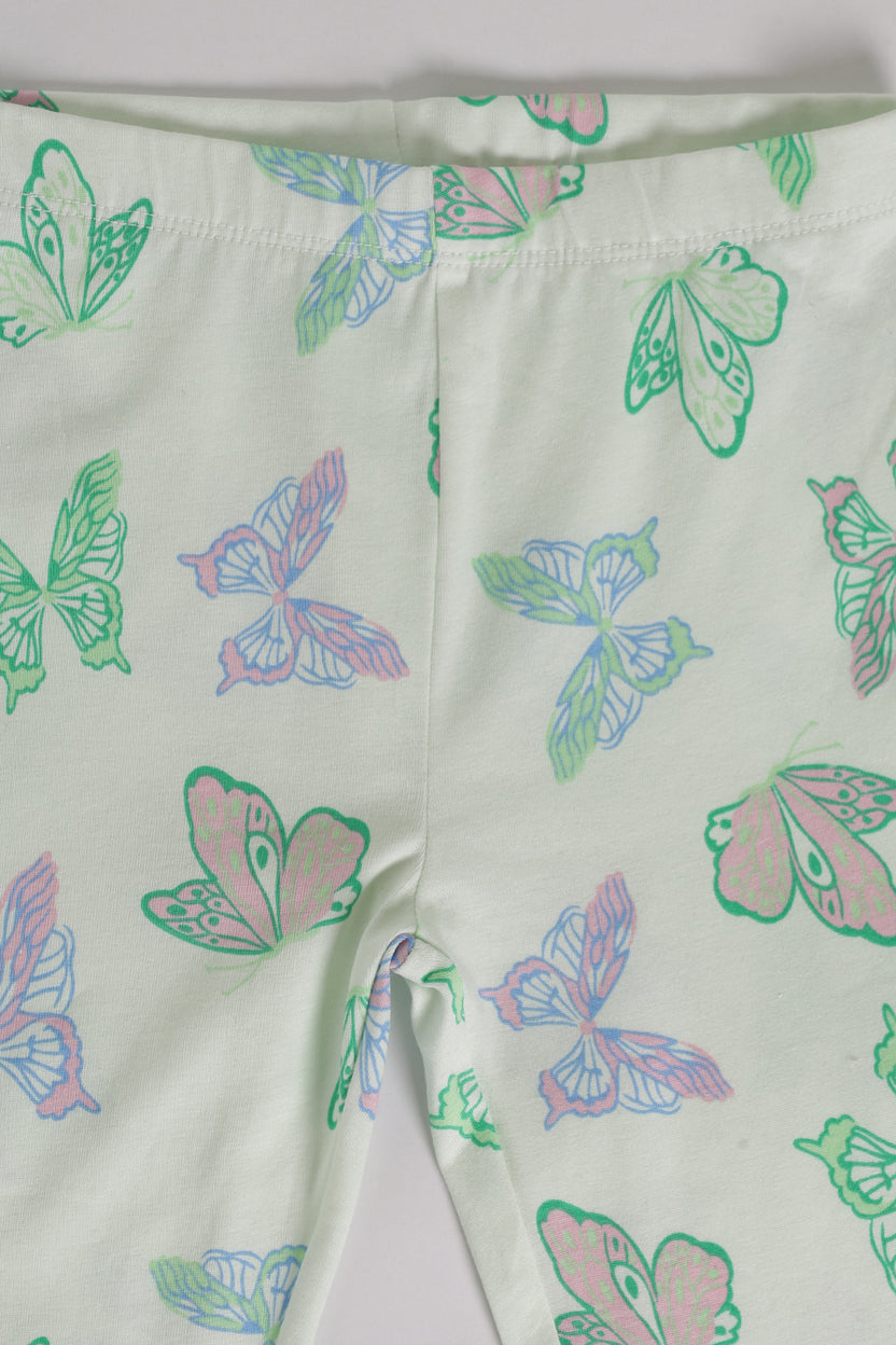 Green Mid Rise Regular Fit Legging For Girls - Image 4