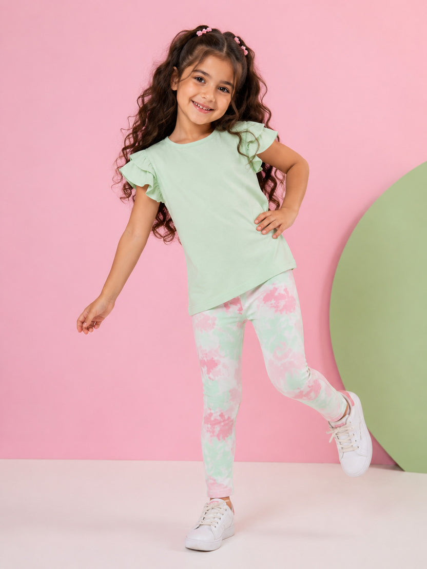 Multi Coloured Mid Rise Skinny Fit Legging For Girls - Image 1