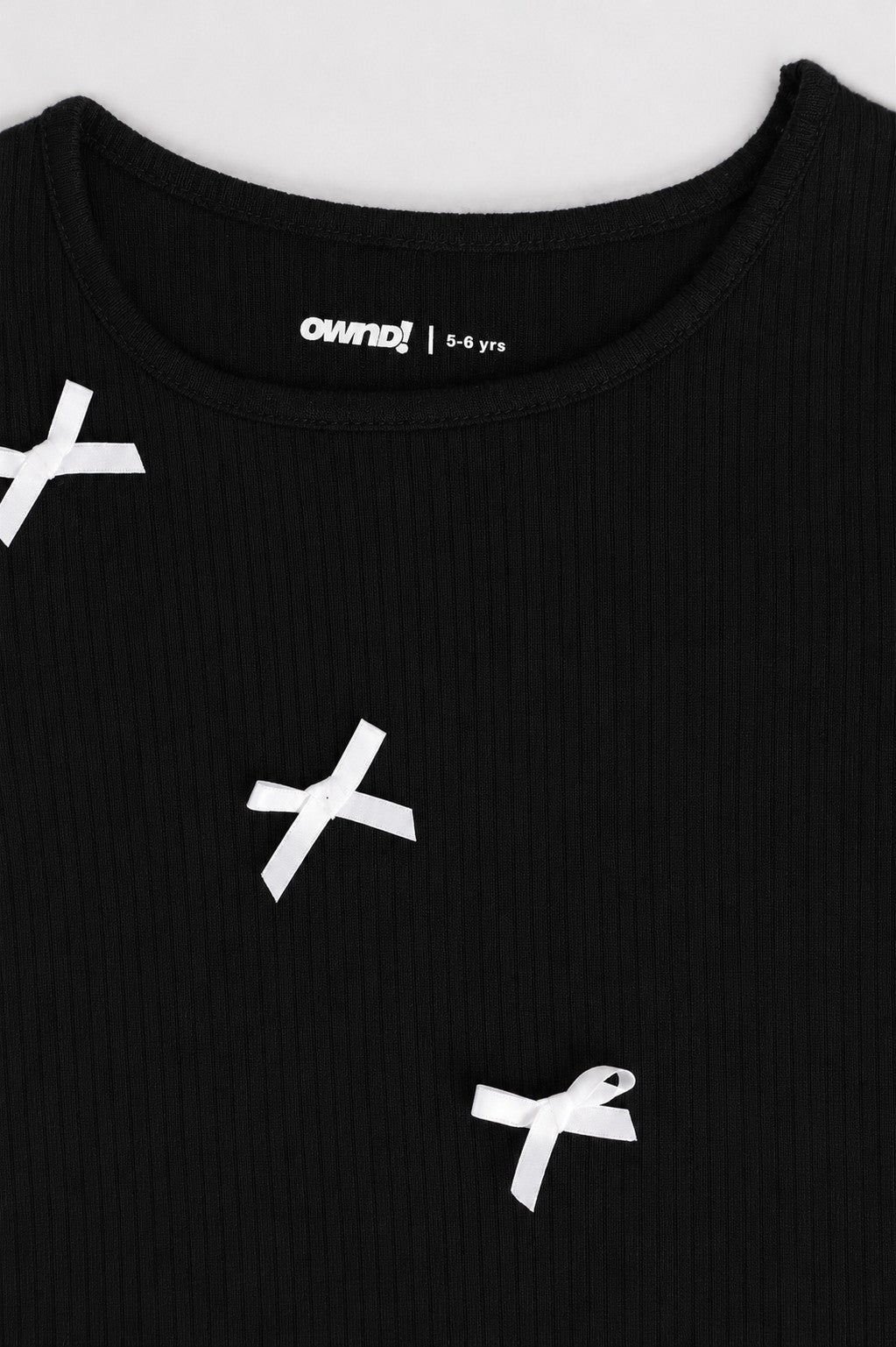 Regular Solid Black Girls T-Shirt - Image 4
