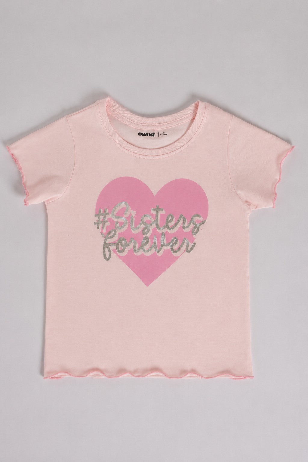 Pink Heart Regular Fit T-Shirt For Girls - Image 2
