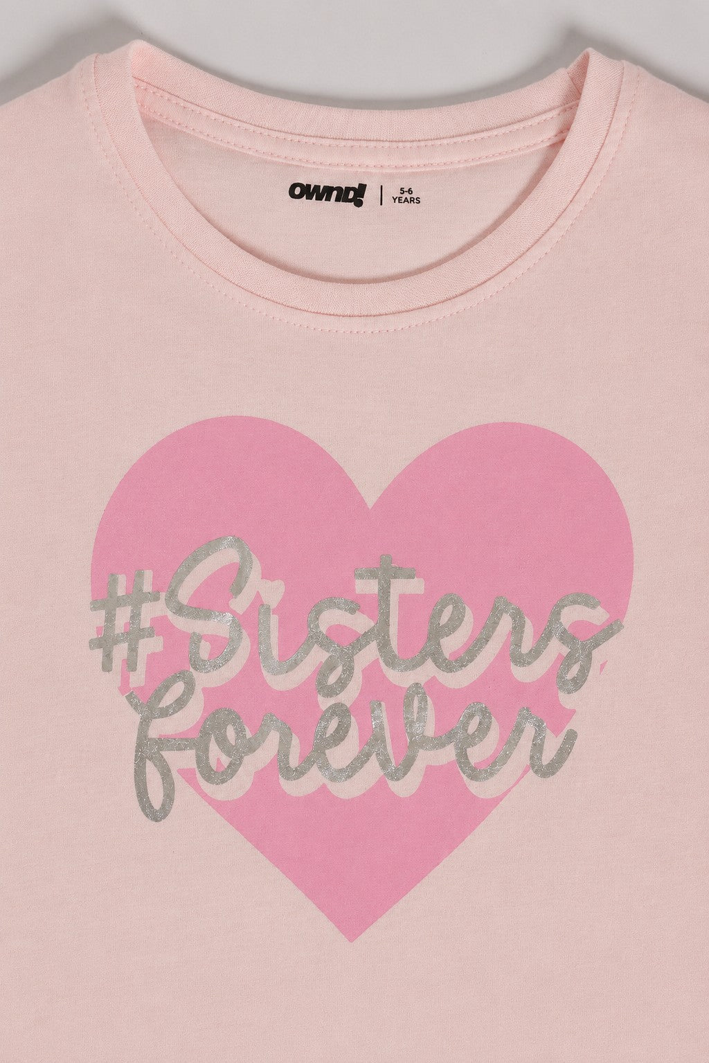 Pink Heart Regular Fit T-Shirt For Girls - Image 5