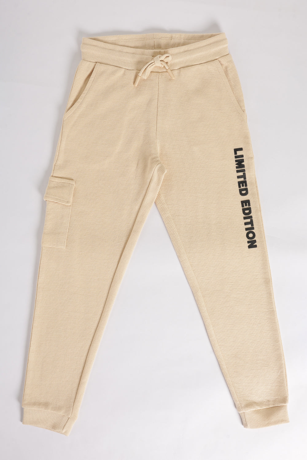Beige Regular Fit Jogger With 3 Pocket For Tweens Boys - Image 2