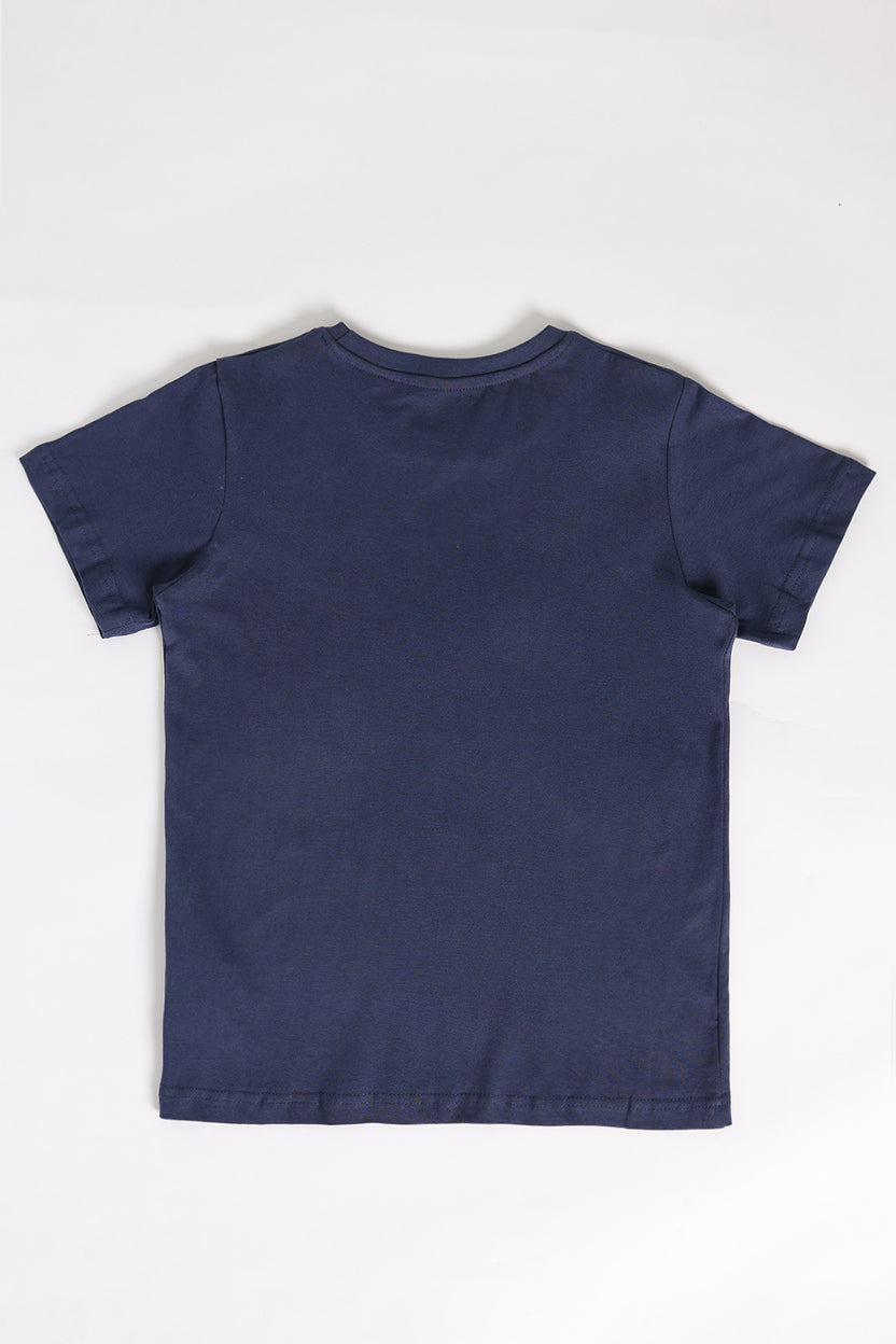 Navy Graphic Regular Fit T-Shirt For Tweens Boys - Image 3