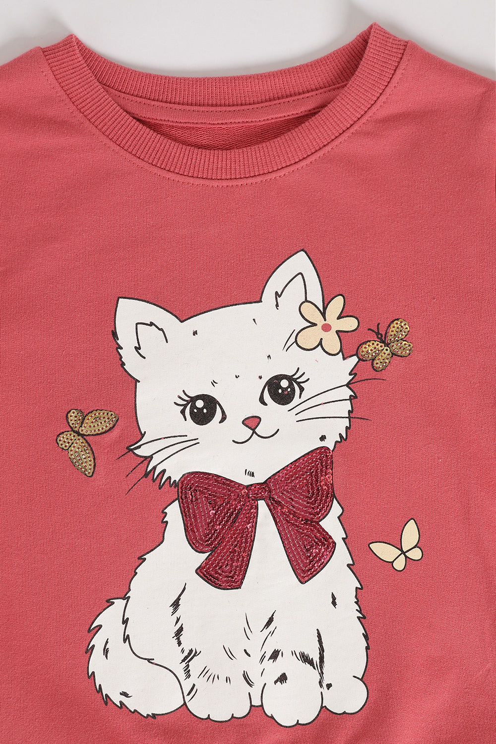 Relaxed Fit Print Rust Sweatshirt For Girls - Image 5