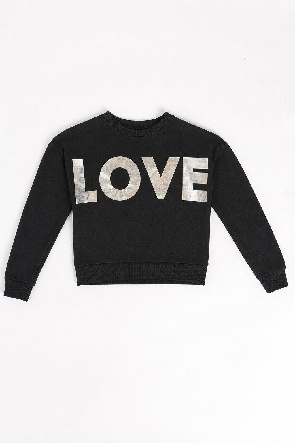 Relaxed Fit Print Black Sweatshirt  For Girls - Image 2