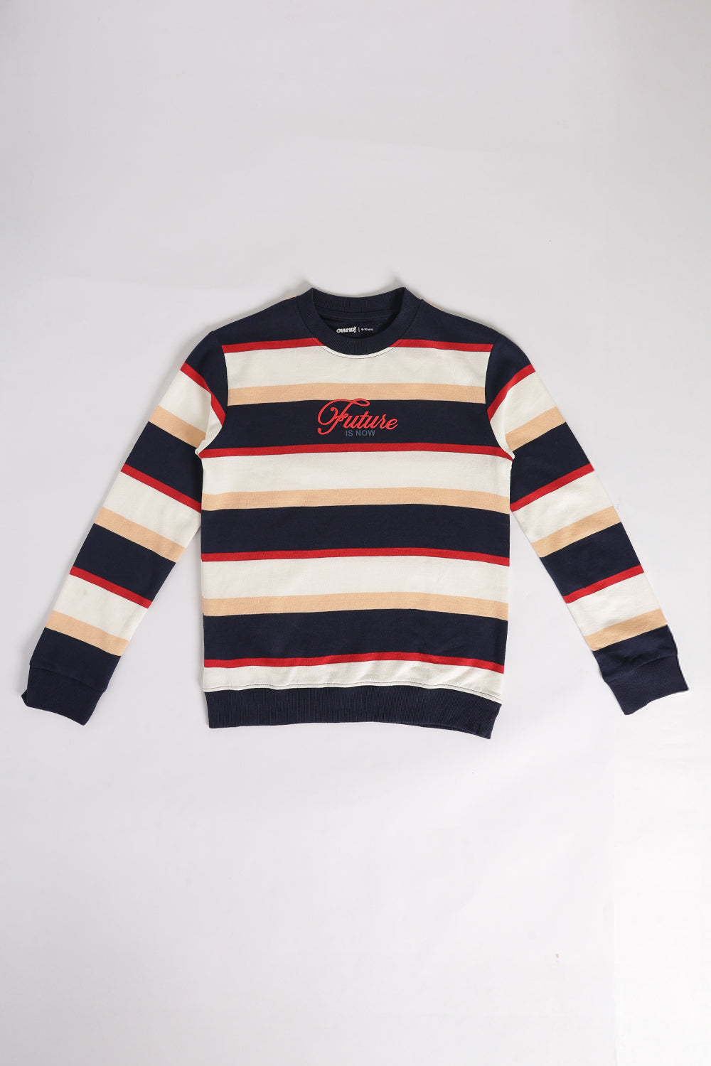 Multi Coloured Stripes Regular Fit Sweatshirt For Tweens Boys - Image 2