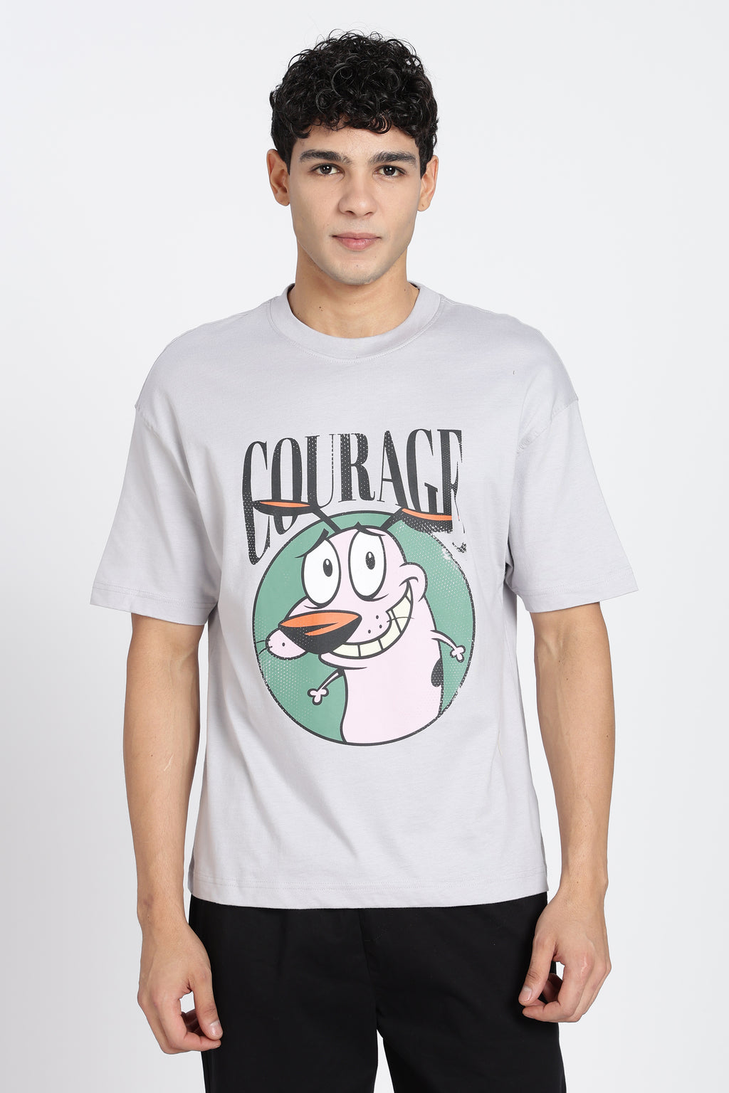 Light Grey Cartoon Regular Fit T-Shirt For Men - Image 2