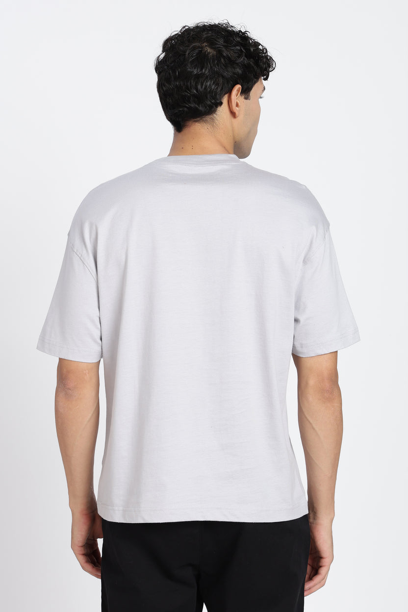 Light Grey Cartoon Regular Fit T-Shirt For Men - Image 5