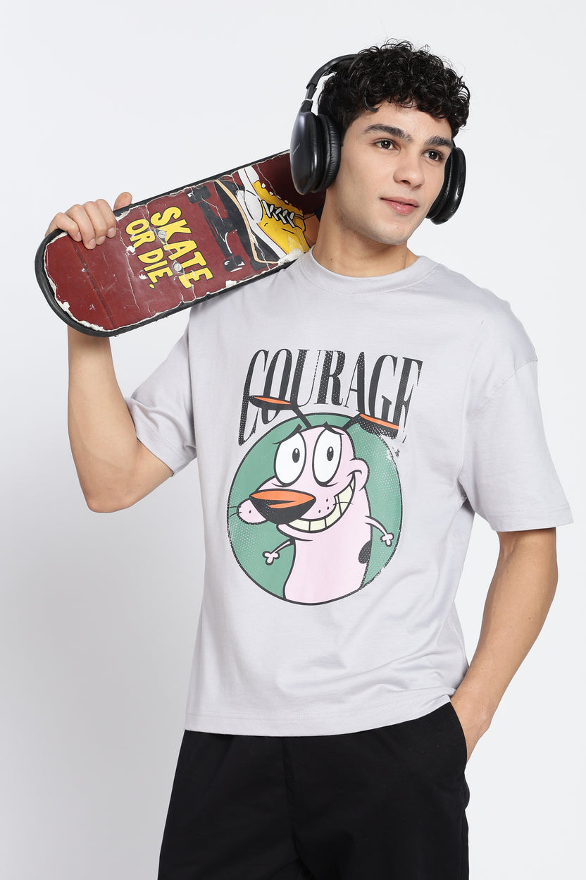 Light Grey Cartoon Regular Fit T-Shirt For Men - Image 6