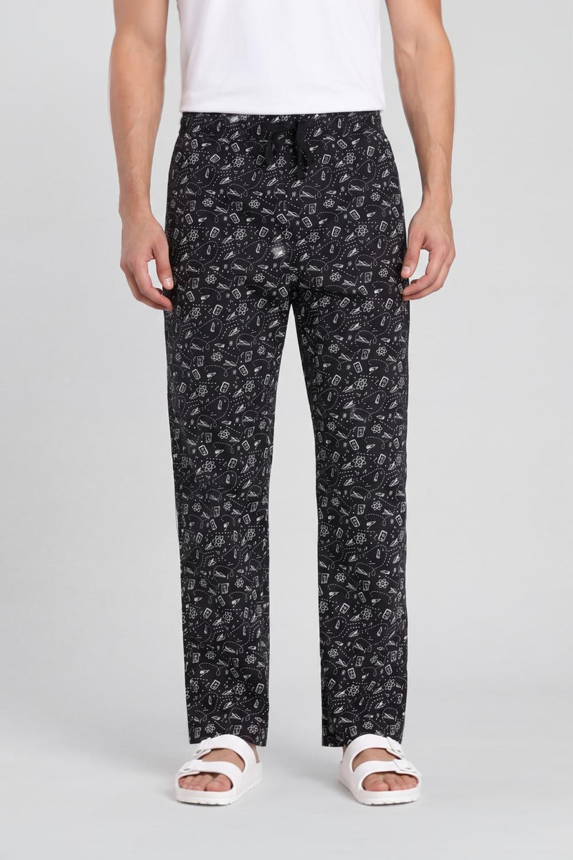 Black Regular Fit Pyjama With 2 Pocket For Men - Image 1