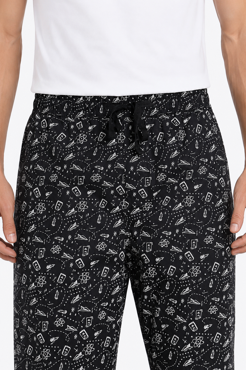 Black Regular Fit Pyjama With 2 Pocket For Men - Image 2