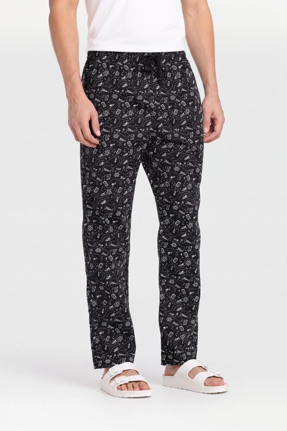 Black Regular Fit Pyjama With 2 Pocket For Men - Image 3