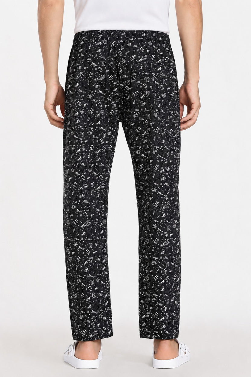 Black Regular Fit Pyjama With 2 Pocket For Men - Image 4
