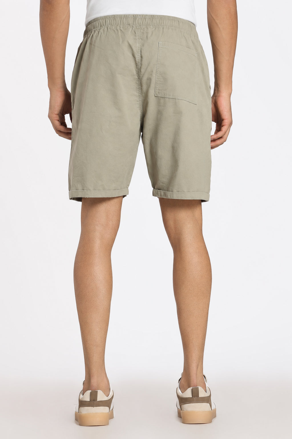 Light Green Regular Fit Shorts With 3 Pocket For Men - Image 5