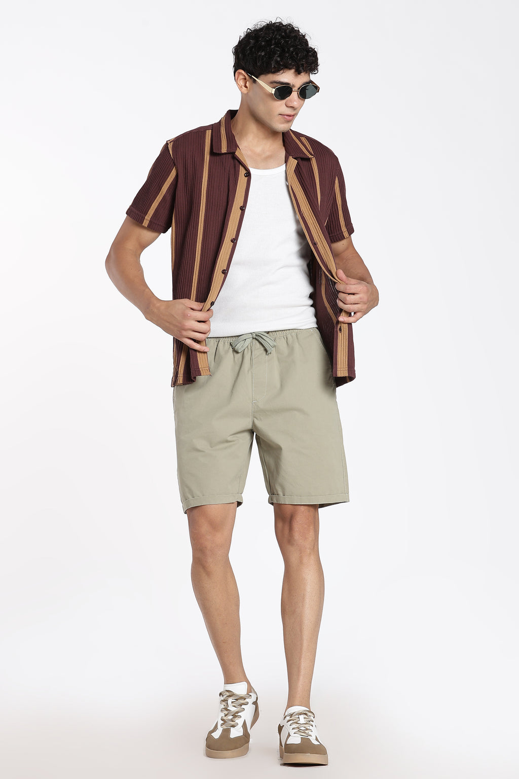 Light Green Regular Fit Shorts With 3 Pocket For Men - Image 6