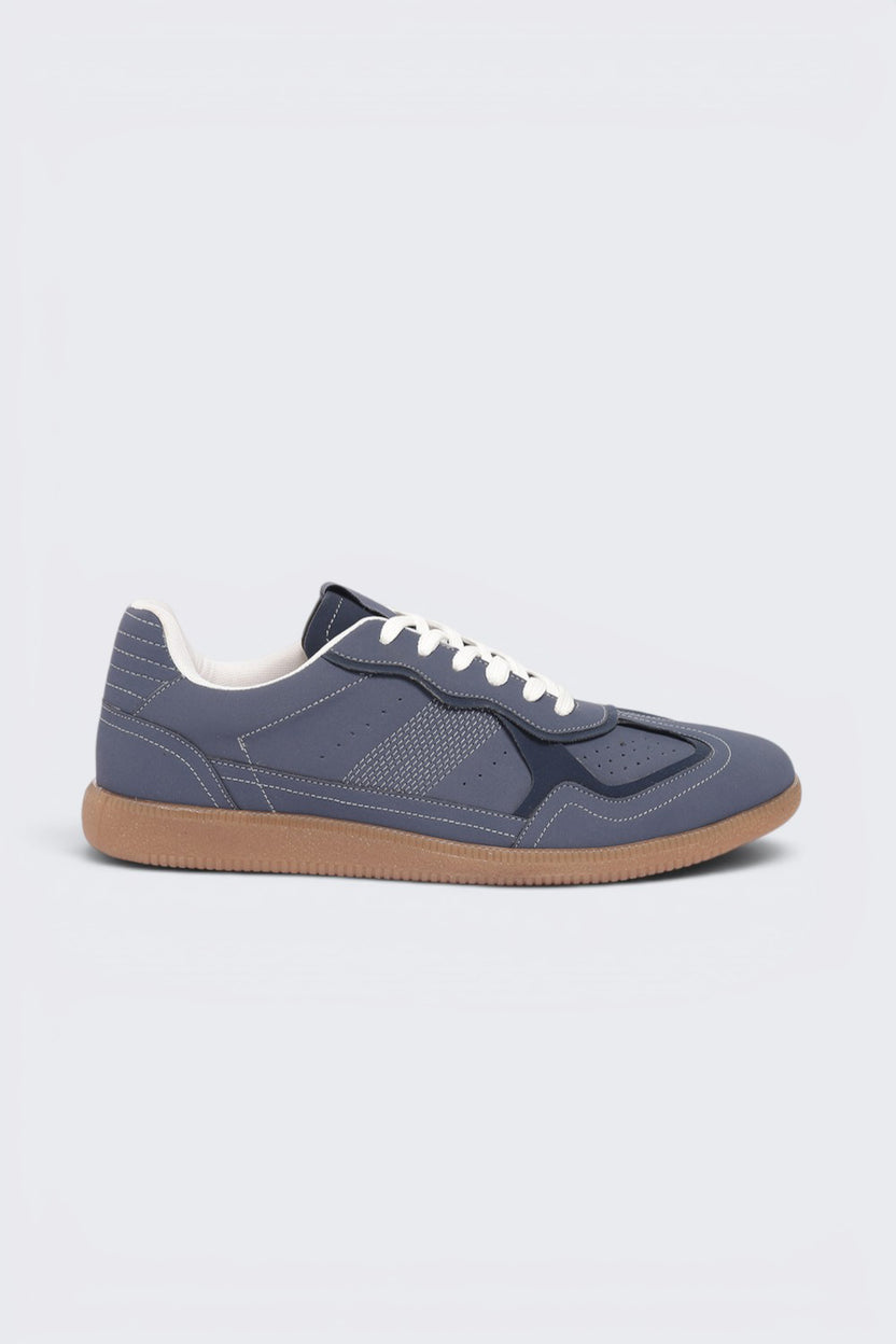 Blue Color Block Sneaker For Men - Image 2