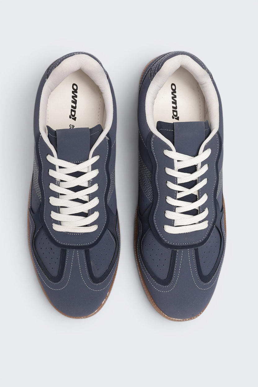 Blue Color Block Sneaker For Men - Image 4
