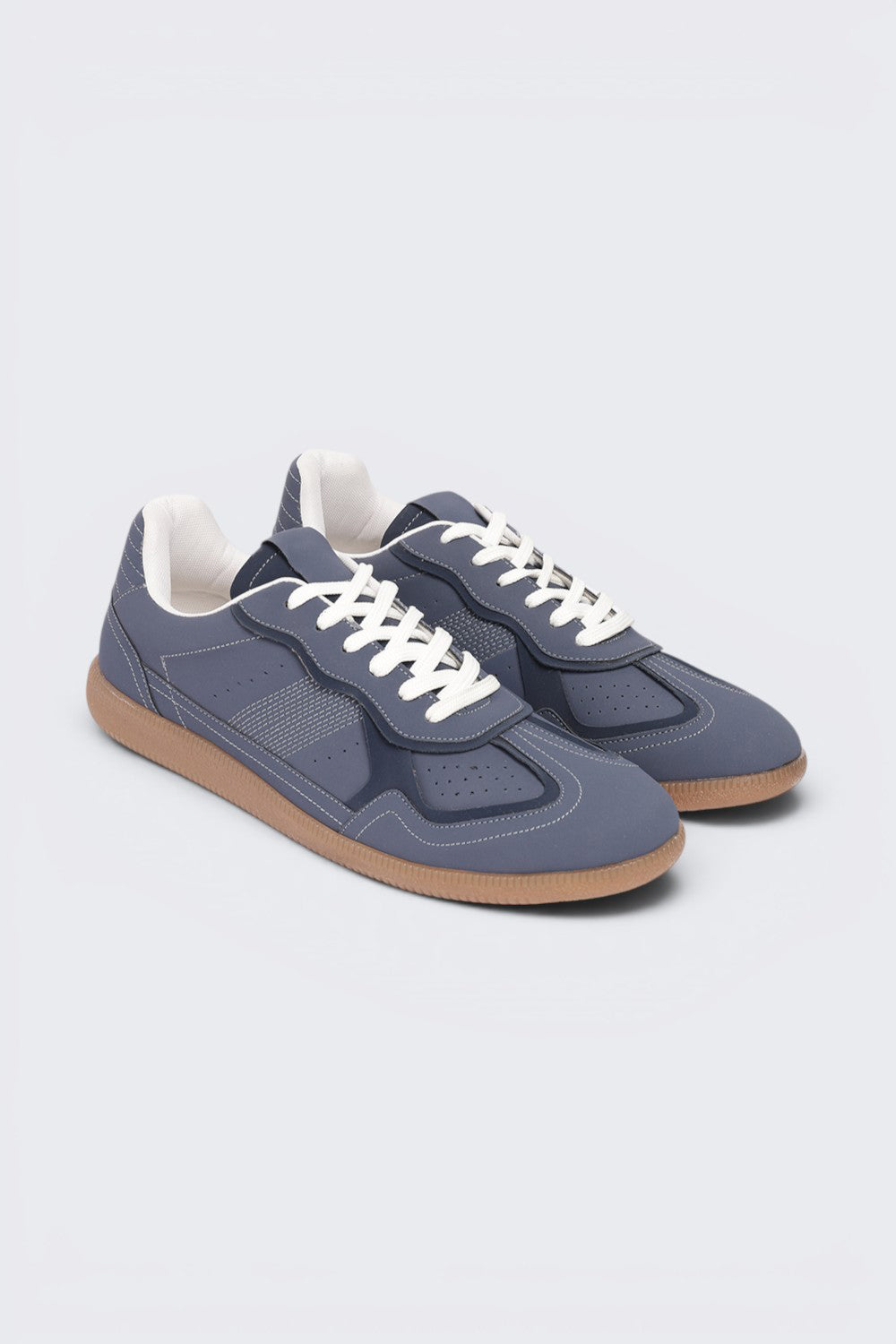 Blue Color Block Sneaker For Men - Image 5