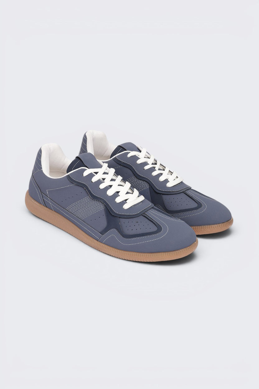 Blue Color Block Sneaker For Men - Image 6