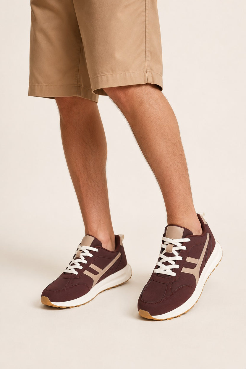 Brown Lace-Up Sneaker For Men - Image 1