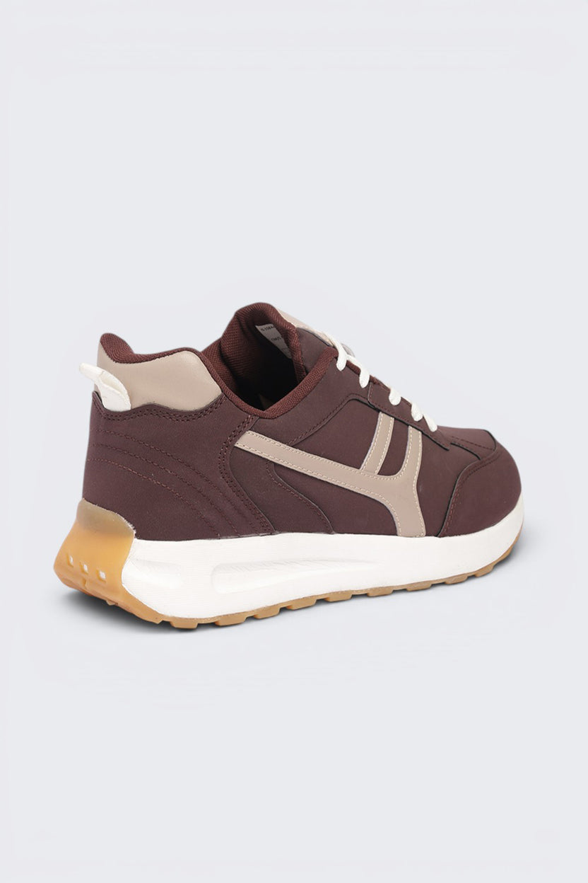 Brown Lace-Up Sneaker For Men - Image 3