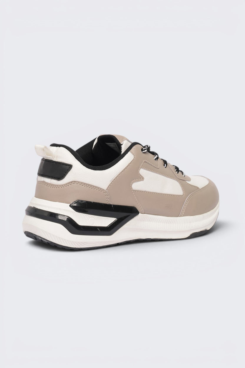 Beige Color Block Sneaker For Men - Image 3