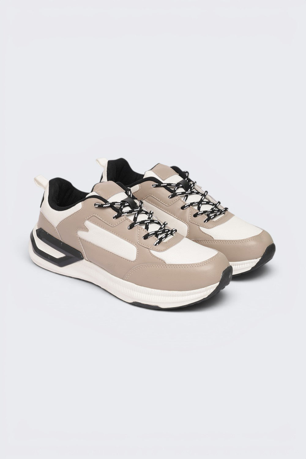 Beige Color Block Sneaker For Men - Image 6