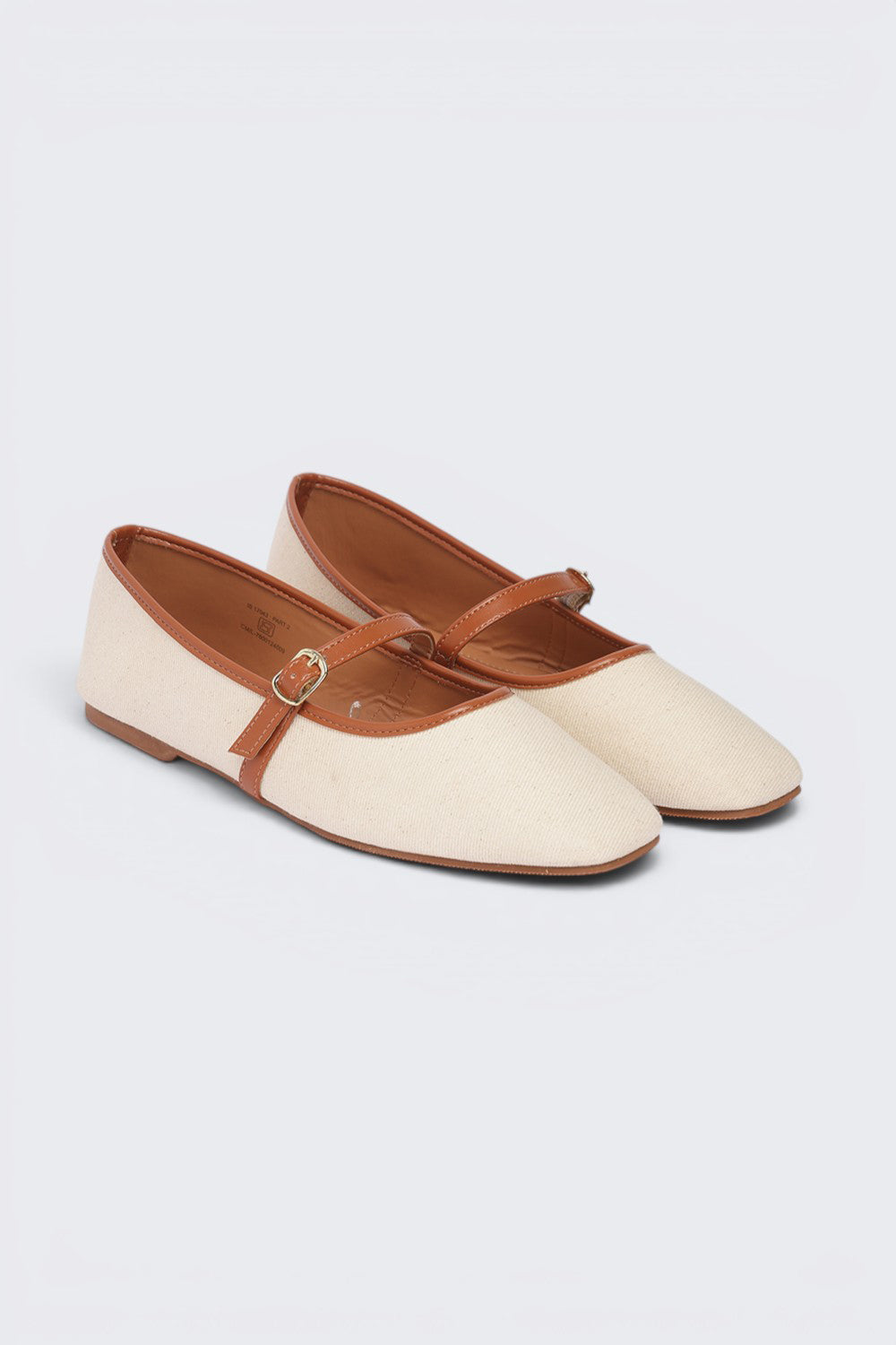 Beige Solid Ballerina For Women - Image 6