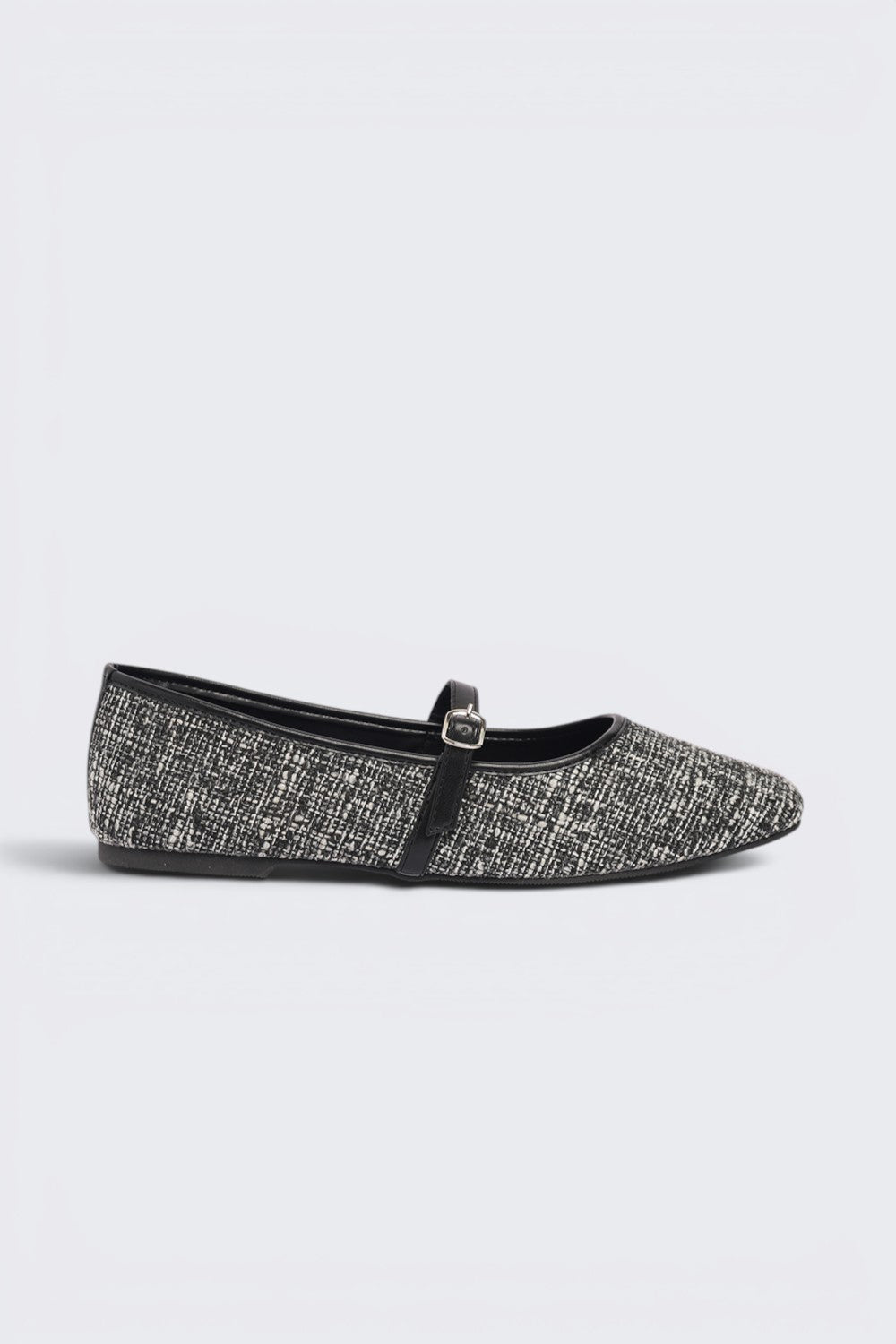 Black Textured Ballerina For Women - Image 2